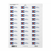 Colorado Flag Rücksendeadressen-Aufkleber (Vorne)