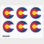 Colorado Flag Runder Aufkleber (Blatt)