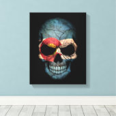 Colorado Flag Skull auf Schwarz Leinwanddruck (Insitu (Holzboden))