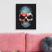 Colorado Flag Skull auf Schwarz Leinwanddruck (Insitu (Wohnzimmer))