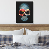 Colorado Flag Skull auf Schwarz Leinwanddruck (Insitu (Schlafzimmer))