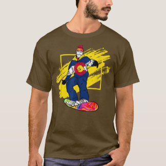 Colorado Flag Snowboarden Snowboarder T-Shirt