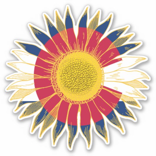 Colorado Flag Sonnenblume Aufkleber (Vorderseite)
