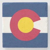 Colorado Flag Stone Untersetzer (Vorderseite)