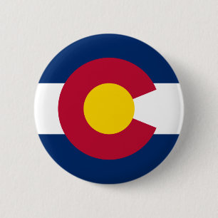 Colorado Flag, The Centennial State, Coloradans Button