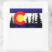 Colorado Flag Tree Silhouette Rechteckiger Aufkleber (Tasche)