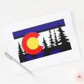 Colorado Flag Tree Silhouette Rechteckiger Aufkleber (Umschlag)