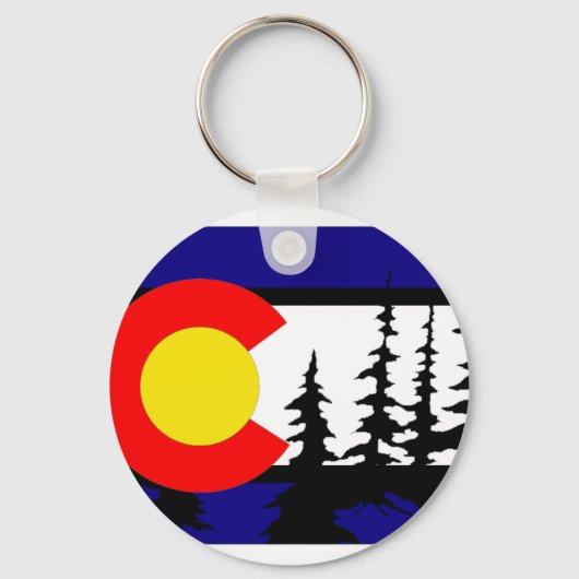 Colorado Flag Tree Silhouette Schlüsselanhänger (Vorderseite)