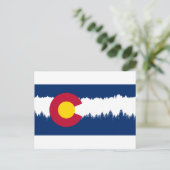 Colorado Flag Treeline Silhouette Postkarte (Stehend Vorderseite)