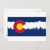 Colorado Flag Treeline Silhouette Postkarte (Vorne/Hinten)