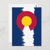 Colorado Flag Treeline Silhouette Postkarte (Vorne/Hinten)