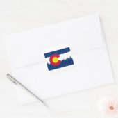 Colorado Flag Treeline Silhouette Quadratischer Aufkleber (Umschlag)