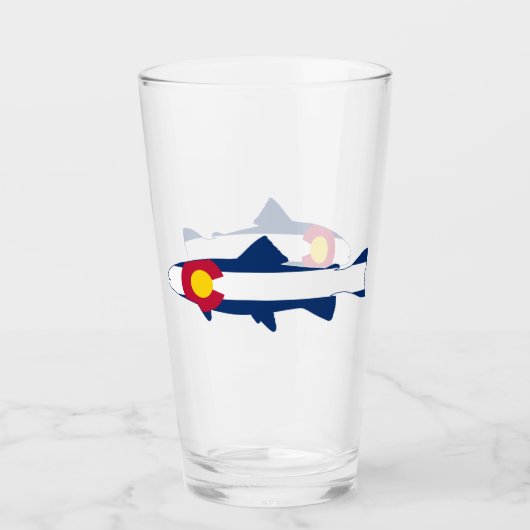Colorado Flag Trout Fisch Glas (Vorderseite)