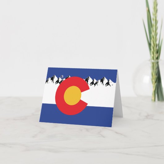 Colorado Flag und Berge Dankeskarte (Vorderseite)