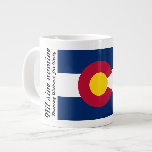 Colorado Flag und Motto 20 oz Tasse (Vorderseite Links)