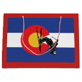 Colorado Flag und Skier Große Geschenktüte (Vorderseite)