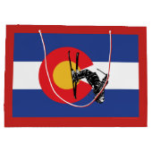 Colorado Flag und Skier Große Geschenktüte (Rückseite)