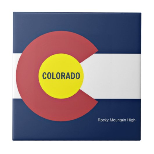 Colorado Flag und Slogan Fliese (Vorderseite)