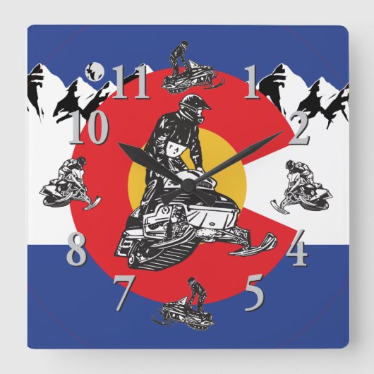 Colorado Flag und Snowmobile Uhr (Vorderseite)