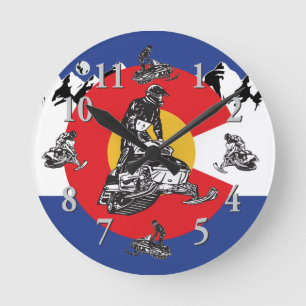 Colorado Flag und Snowmobile Uhr