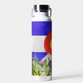 Colorado Flag Wasserflasche mit Bergen & Bäumen Trinkflasche (Vorne)