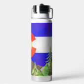 Colorado Flag Wasserflasche mit Bergen & Bäumen Trinkflasche (Hinten)