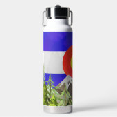 Colorado Flag Wasserflasche mit Bergen & Bäumen Trinkflasche (Vorderseite)