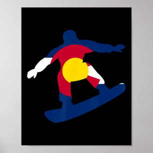 Colorado Flag Winter Snowboarden Männer Frauengesc Poster