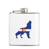 Colorado Flag Wolf Flachmann (Vorderseite)