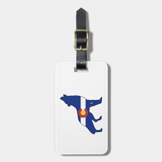 Colorado Flag Wolf Gepäckanhänger (Vorderseite vertikal)