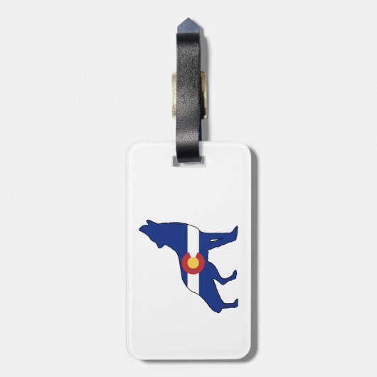 Colorado Flag Wolf Gepäckanhänger (Rückseite vertikal)