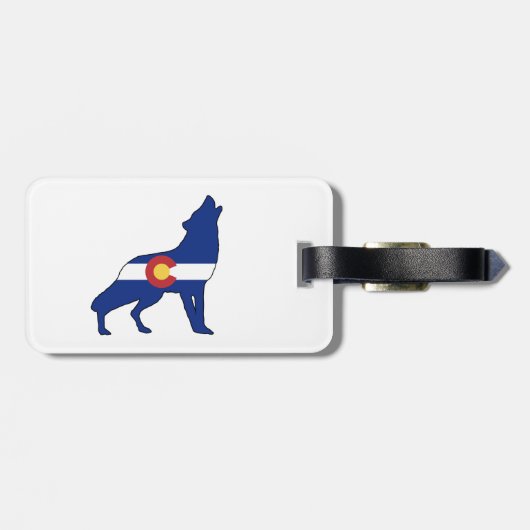 Colorado Flag Wolf Gepäckanhänger (Rückseite horizontal)