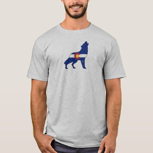 Colorado Flag Wolf T-Shirt (Vorderseite)