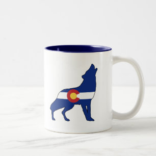 Colorado Flag Wolf Zweifarbige Tasse