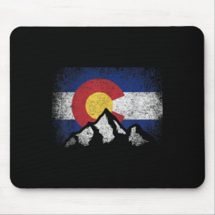Colorado-Flagge Berg-Ski-Winter-Geschenk Wanderer Mousepad