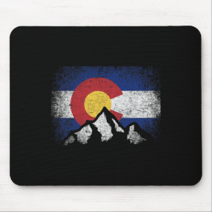 Colorado-Flagge Berg-Ski-Winter-Geschenk-Wanderer- Mousepad