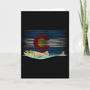 Colorado-Flagge Braune Forelle Fly-Fischen Angler Karte