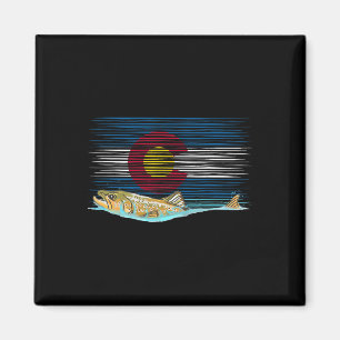 Colorado-Flagge Braune Forelle Fly-Fishing Angler Magnet