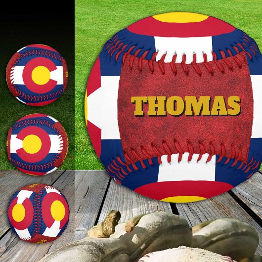 Colorado-Flagge, Colorado, Monogramm/Baseball-Bäll Baseball