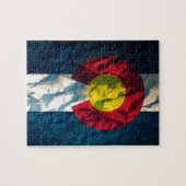 Colorado-Flagge Felsen-Berge Puzzle (Horizontal)
