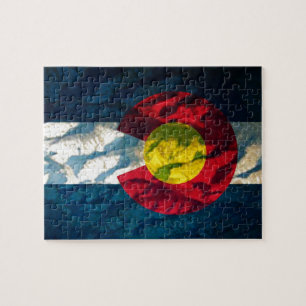 Colorado-Flagge Felsen-Berge Puzzle