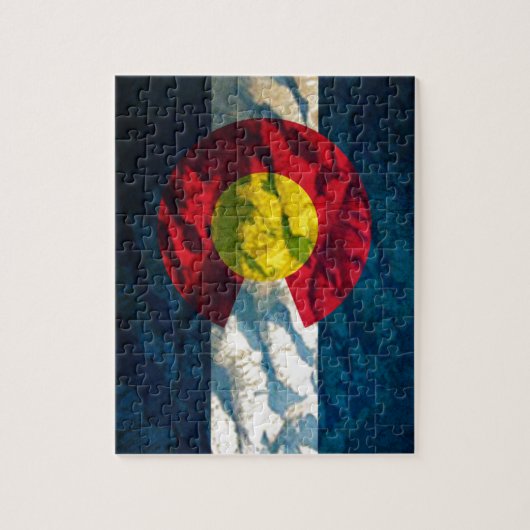 Colorado-Flagge Felsen-Berge Puzzle (Vertikal)