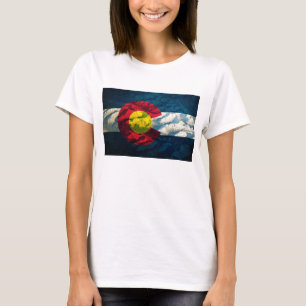 Colorado-Flagge Felsen-Berge T-Shirt
