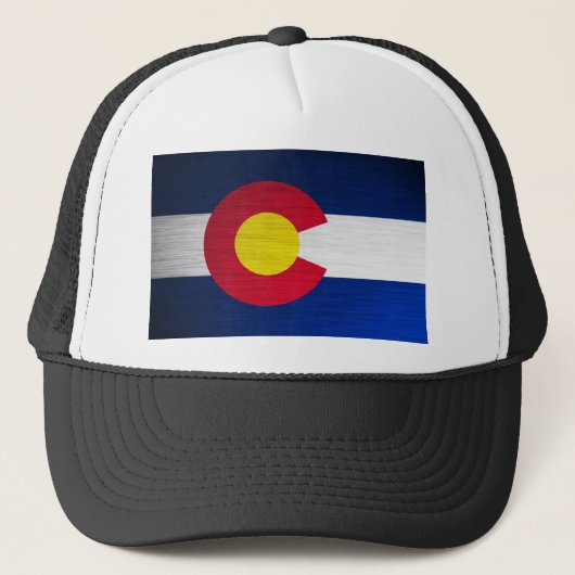 Colorado-Flagge gebürstet Truckerkappe (Vorderseite)