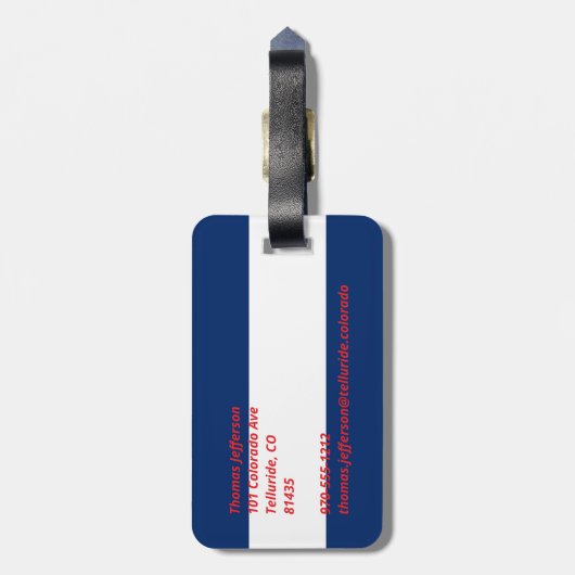 Colorado-Flagge Gepäckanhänger (Rückseite vertikal)