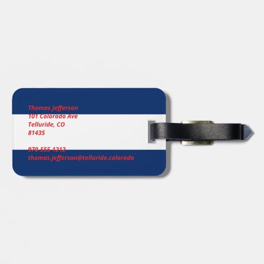 Colorado-Flagge Gepäckanhänger (Rückseite horizontal)