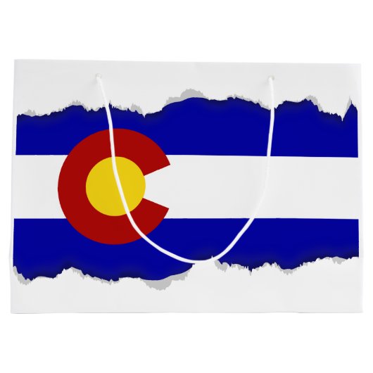 Colorado-Flagge Große Geschenktüte (Rückseite)