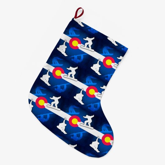 Colorado-Flagge Grunge Großer Weihnachtsstrumpf (Vorderansicht (hängend))