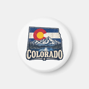 Colorado-Flagge im Vintage-Stil Berge  Magnet