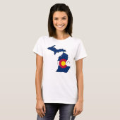 Colorado-Flagge Michigan-Konturdamen-Shirt T-Shirt (Vorne ganz)